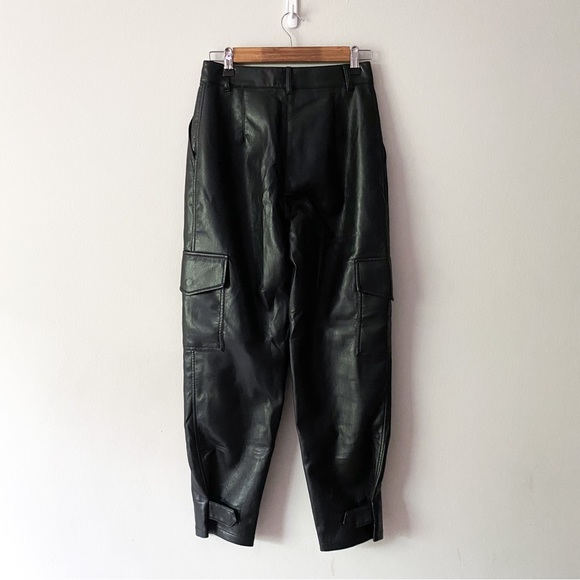 WILFRED Black Vegan Leather Contemporary Cargo Pant - Picture 7 of 11